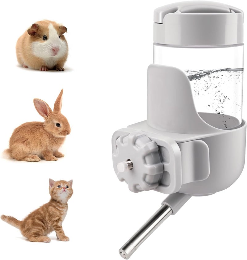 Depets Guinea Pig Water Bottle No Drip, 12 oz Small Animal Water Dispenser for Rabbit Hamster Rat Ferret Kitten, Top Refill Cage Water Bottle with Screw Fastener - Image 1